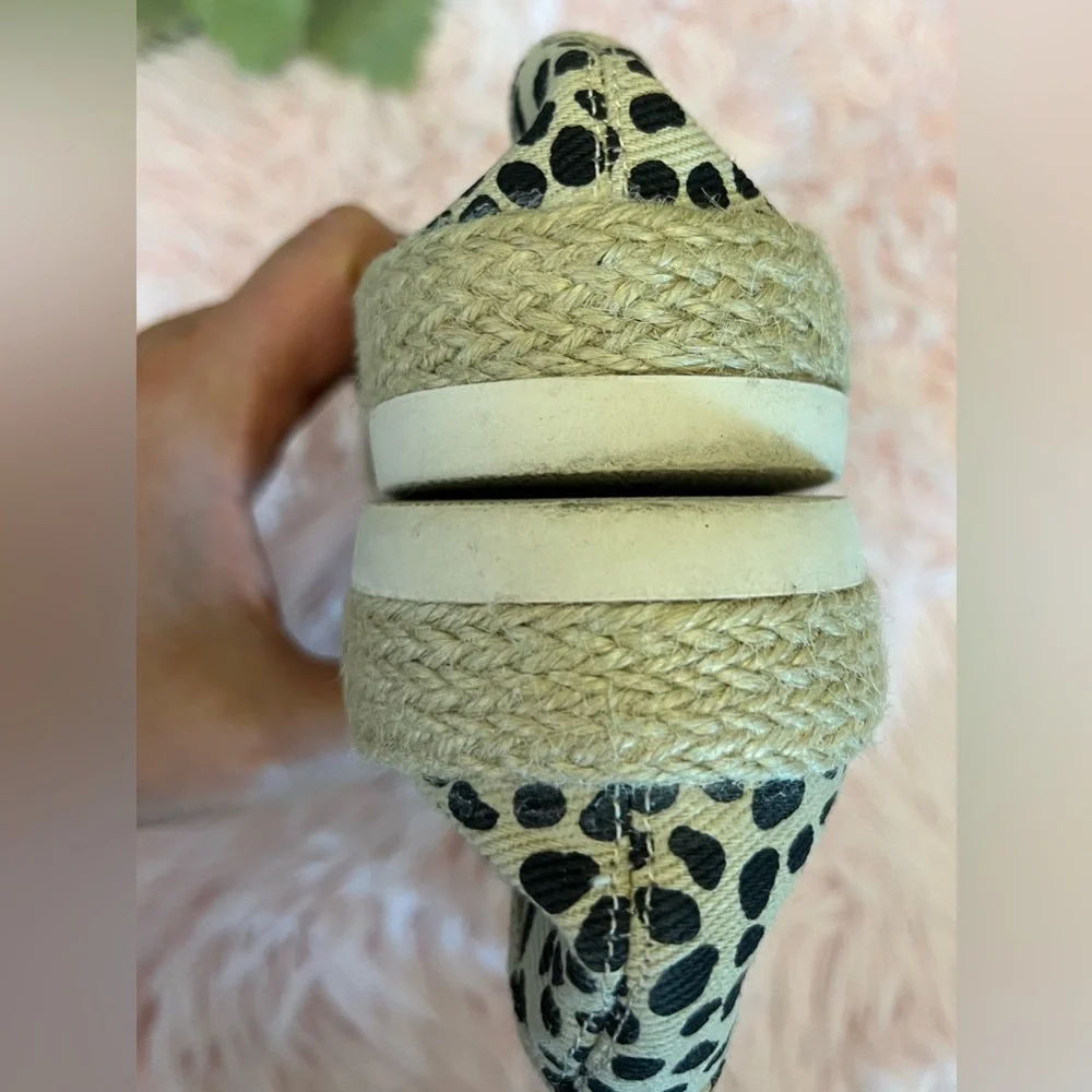 Espirit Nadine Cheetah Leopard Print Espadrille Flat Shoes Sz‎ 7.5